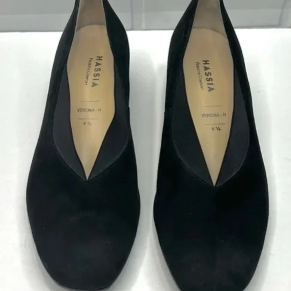 Hassia Verona Suede Pumps in Black size 9 US - Picture 2 of 6